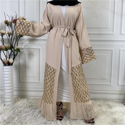 China Islamic Latest Polyester Denim Design With Gold Lace Pattern Muslim Women Black Prayer Abaya Dress Dubai for sale