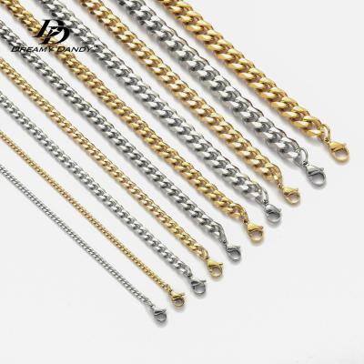 China Hip Hop Stainless Steel Cuban Link Chain Hip Hop Chain Necklace 3mm 5mm 7mm 9mm 11mm for sale