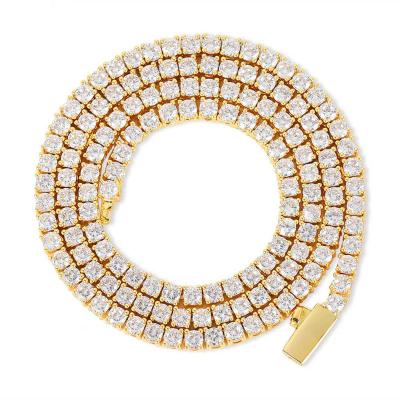 China Single Row Diamond Tennis Zircon Hiphop Hiphop Jewelry Set Micro Row Chain Necklace for sale