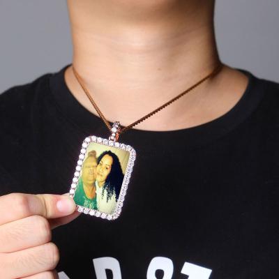 China Hiphop Hiphop Picture Necklace 18k Custom Diamond 3d Pendant Photo Pendant Necklace for sale