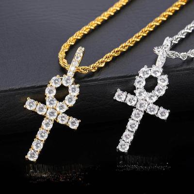 China Anka Life Symbol Solid Pendant Hip Hop Hip Hop Jewelry Cross Key Pendant Necklace for sale