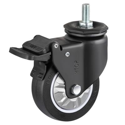 China Heavy Duty Wholesale Chinese Made Top Plate Extra Threaded To Stemming Light Duty Caster Wheels Swivel Brake Caster for sale