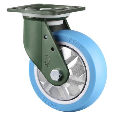 China 4 Inch Wheel 100mm 160kg China Extra Heavy Duty Rigid Caster TPU Heavy Duty Caster For Industrial Caster for sale