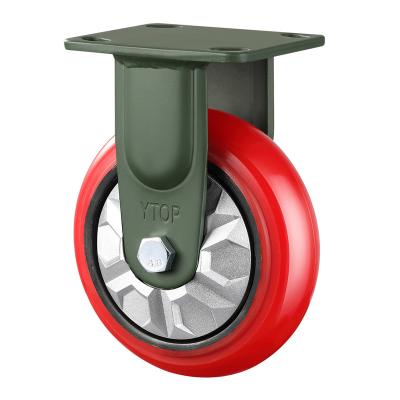 China Extra strong The load bearing capacity of the 8 inch iron core heavy curved PU wheel is 610kg, which is made of manganese steel to withstand impact. for sale