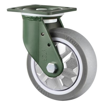 China Extra heavy duty artificial rubber silent casters are suitable for handcarts, hospital trolleys and wave plates made of manganese steel for sale