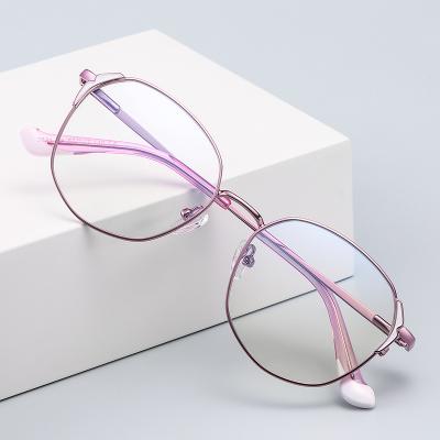 China Fashionable Light Blue Reading Myopic Glasses Metal Optical Frames Candy Color Prescription Prescription Running Glasses For Women Dropshipping for sale