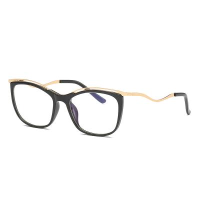 China 2021 New Spring Hinge Myopic Prescription Reading Glasses Optical Glasses Fashion TR90 Eyeglasses For Computer Fliter Female Blue Light Eyewear Curved Temple for sale