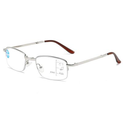 China Fashionable PC Business Style Classic Progressive Multifocal Presbyopic Glasses Square Optical Frame Foldable Reading Glasses Unisex for sale