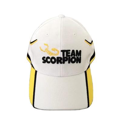 China COMMON Custom White Polyester Quick Dry Customized Embroidered Gorras Sport Hats Man Custom Racing Hat With Embroider Logo for sale