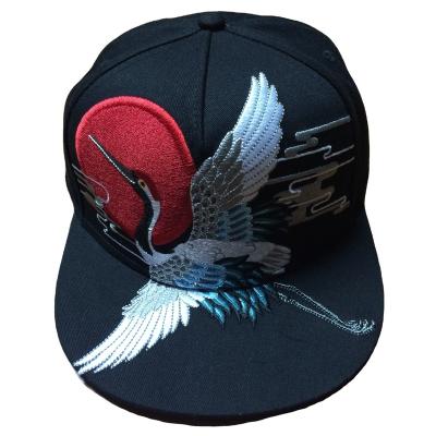 China JOINT Custom Snapback Hat with Nice Quality Big Bird Embroidered Logo on Front and Bill for sale