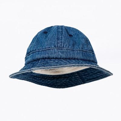 China 2022 Casual Simple Blue Fashionable Men And Women Jean Denim Bucket Hat For New Stylish Custom Logo 6 Panel for sale