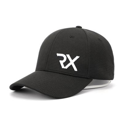 China Black COMMON Custom Logo Polyester Breathable Embroidery Cloth Material Fitted Baseball Cap Sports Snapback Hats For Men for sale