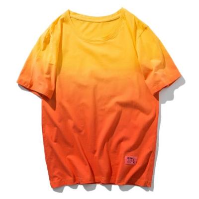 China Men's Cotton Oversize Men's Hip Hop Hop Dye Anti-pilling Gradient Dip T-shirt Custom Dye T-shirt With Your Own Designs for sale