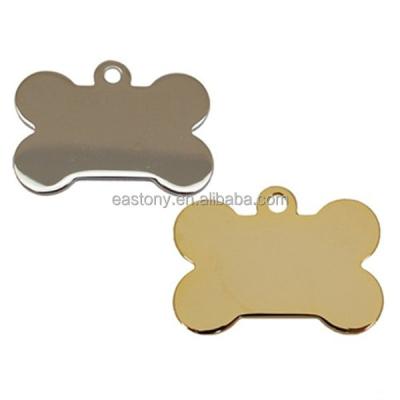 China Durable Shiny Blank Bone Shaped Metal Pet ID Tags For Small Animals Cats Dogs for sale