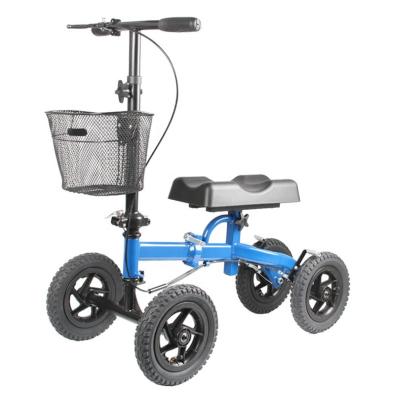 China ET-890055 IS STYLISH Lightweight Adults And Kids Foldable Wheeled Mobility Cart 12 Inch Air Filled Wheels All Terrain Knee Scooter for sale