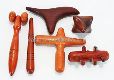 China EASTONY placed 6 pcs. Traditional Thai Wooden Hand Tool Stick Reflexology Massage Foot Foot Face Body Massager ET-87 for sale