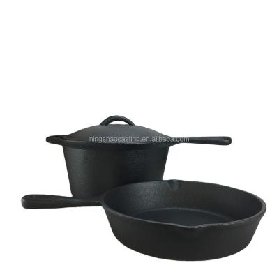 China Sustainable cast iron preseasoned cookware set for sale