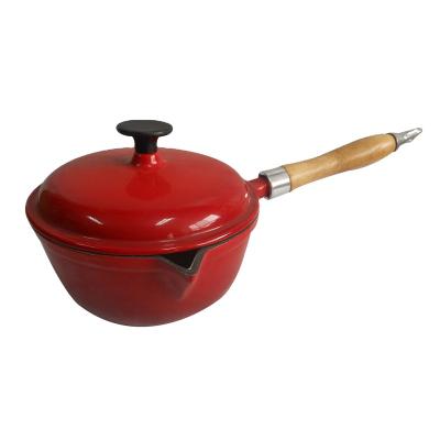 China Metal Cast Iron Enamel Sauce Pan / Cast Iron Cookware for sale