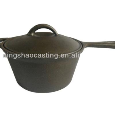 China Cast iron cast iron preseasoned camping sauce pan with lid for sale