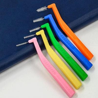 China Custom Logo L Type Stainless Steel Wire Interdental Brush + Cepillo Long Bristle Dupont OEM Factory Price Handle for sale