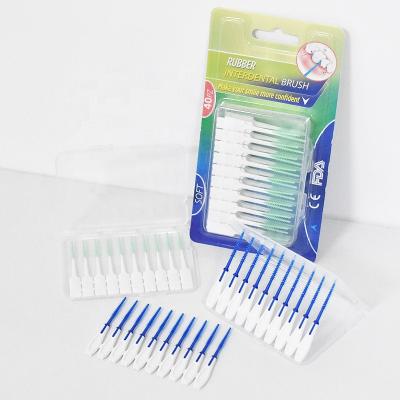 China Deep Teeth Whitening New Design Tepe Rubber Soft Picks Pink Rubber Interdental Soft Pick Brush Rubber Interdental Brushes for sale