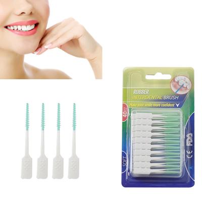 China Depth Teeth Whitening Disposable Multicolor Green Blue Black White Multicolor Brush Disposable Interdental Silicone Rubber Bamboo Soft Picks Hot Selling for sale