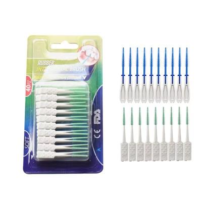 China Teeth Cleaning Soft Interdental Brush Picks , Advanced Silicone Soft Dental Brush for sale