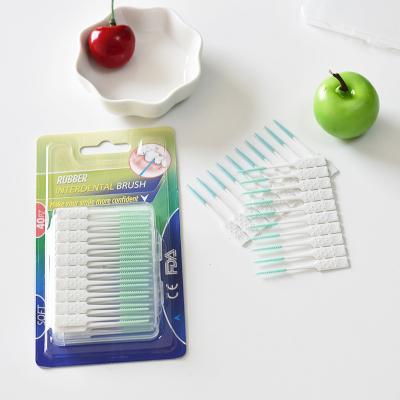 China Teeth cleaning rubber soft picks, through CE and other certification guarantee quality and quantity dental brush for sale