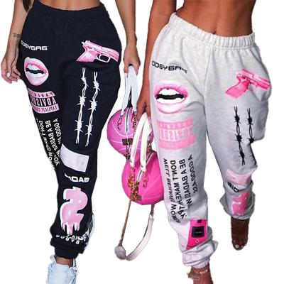 China 2021 Autumn Fashion Sweatpants Women's Anti-pilling Pants Casual Sports Use Letter Print Joggers Trousers for sale