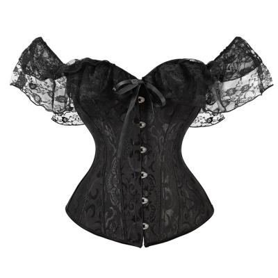 China Women's Breathable Body Shaping Underwear Abdomen Corset Jacquard Belt Lace Strap Plastic Top for sale