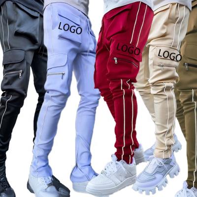 China Custom Hip Hop Logo Z16 Men's Casual Jogging Red Black Cargo Pants Breathable Sweatsuit Pants Fashion Trousers for sale