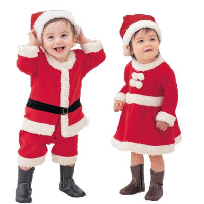 China Santa Claus Costume Party Dresses Coat Children Christmas Velvet Set Adult Red Clothings Outfits Clothes for sale