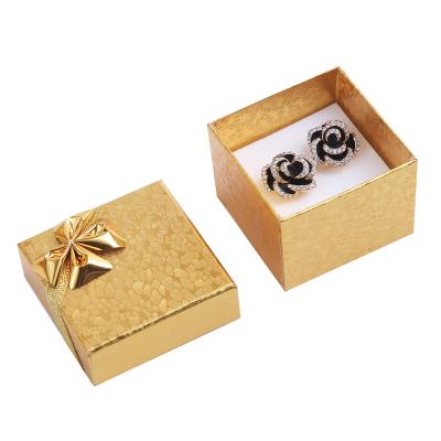 China ZHIHUA Popular Luxury Gold Paper Jewelry Gift Box Jewelry Packaging Box For Ring Earring Bracelet Pendant for sale