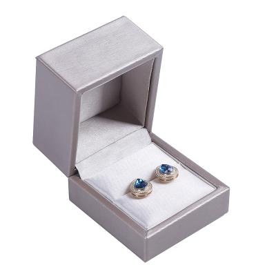 China Newest PU Ring Packaging Champagne Square Earring Romantic Anniversary Box Luxury Leather Jewelry Case for sale