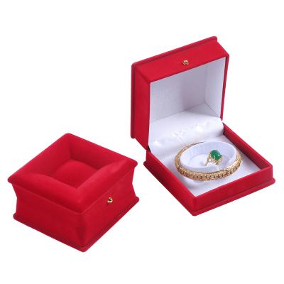 China Jewelry Package ZHIHUA Shape Bracelet Watch Velvet Jewelry Packaging Box Classic Flocking Jewelry Gift Box for sale