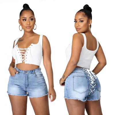 China Sexy short jeans women ladies high waist denim summer high waisted QUICK DRY QUICK DRY shorts tassel shorts slim casual jeans pants for sale