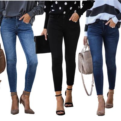 China Breathable women's jeans stretch high waist high waist women's denim skinny jeans wholesale high quality ladies jeans for sale