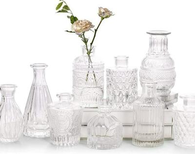 China USA Vintage Glass Vases Set Of 10 for sale