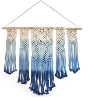 China Dip Dye 5 Panel Contemporary Macrame Curtain for sale