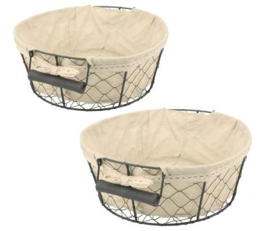 China Food Round Wire Basket Set Of 2 for sale