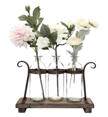 China Gens Art Rustic Flower Vase Set with Stand Holder for sale