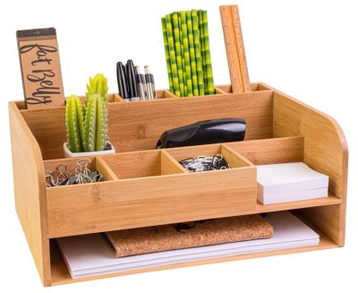 China Sustainable Bamboo Desk File Organizer for sale