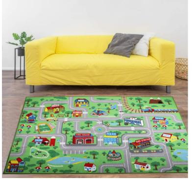 China Washable Kids Rug Playmat Extra Large Blanket 6.6x5.0 Ft City Life Learning Mat Educational Car Rug Play Game Blanket for Baby for sale