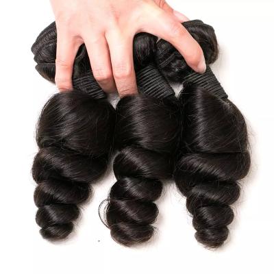 China Cheap Loose Wave Virgin Hair Wave Bundles With Closure Soft Pre Plucked Weaves Peruvian Hair Bundles With 100% Closure Hair for sale