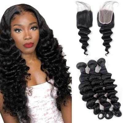 China High Quality Deep Wave Loose Wavy Bundles Indian Raw Virgin Virgin Cuticle Lined Hair Weave Hair Extension Vendors for sale