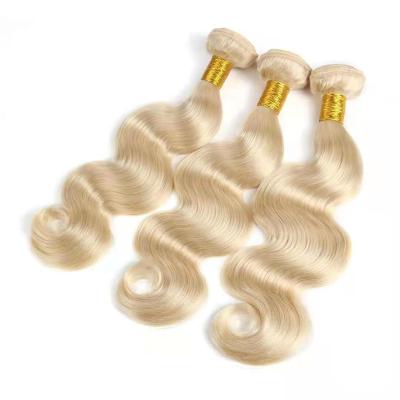 China Good Quality Raw Virgin Hair Body Wave Remy Human Hair Weave 10A Grade Blonde Blonde 613 Bundles With Headband for sale