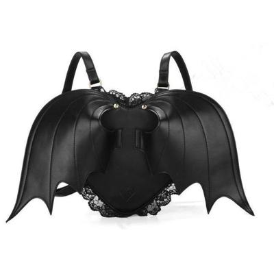 China 2021 Anti-theft New Lovely Black Bat Wings Angel School Backpack For Women Teenage Girl Backpack Ladies Devil Punk Mochila Feminina Stylish for sale