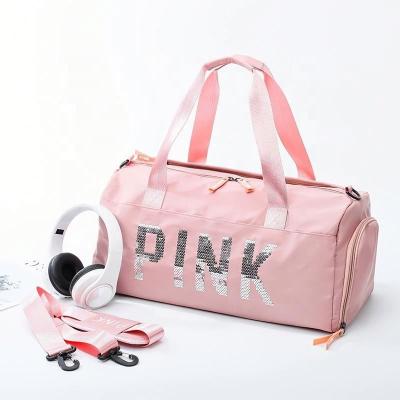 China Portable Ladies Fashion Travel Sports Fitness Gym Waterproof Outdoor Duffel Bag With Shoe Compartment for sale