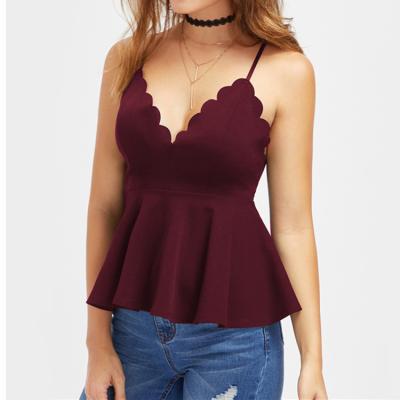 China high quality ladies sexy backless deep v-neckling fashion blouse for women for sale