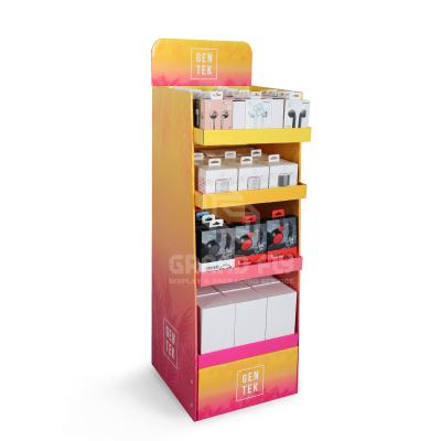 China Recommended Box Based On Your Demands Supermarket Headphones Corrugated Cardboard Display Stand For Christmas for sale